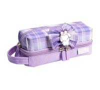 Pilipane Organizzatore a matita Organizzatore a doppio strato di grande capacità di grande grado a scacchi di cartoleria per gli studenti Penna per le forniture scolastiche per bambini