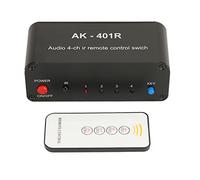 Pilipane selettore Audio,Splitter Interruttore Audio Canale Audio, commutatore RCA a 4 Vie Selettore Interruttore Stereo RCA Multifunzionale 4 in 4 uscite con Telecomando IR per Console di Gioco Dvd