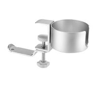 Pilipane Sotto cuffie da scrivania stand 360 gradi Ruota per la tazza d'acqua Desktop Montaggio per l'area di lavoro Morsetto in metallo sul supporto (Argento)