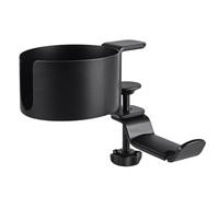 Pilipane Sotto cuffie da scrivania stand 360 gradi Ruota per la tazza d'acqua Desktop Montaggio per l'area di lavoro Morsetto in metallo sul supporto (Nero)