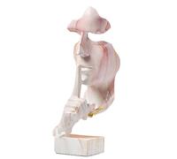 Pilipane Statua del pensatore Figura di arte astratta Il silenzio è una scultura decorativa dorata per la biblioteca dell'home office Dimensioni compatte in resina sintetica (Oro rosa)