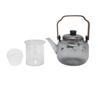 Pilipane Teiera in vetro con infusori rimovibili 900 ml Vetro borosilicato alto Piano cottura Bollitore sicuro con manico in legno per piano cottura elettrico in ceramica Home Office Tea