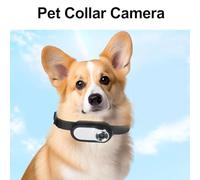 Pilipane Telecamera per collare per animali domestici, telecamera portatile ad alta definizione per tracciamento cani, telecamera per collare sportivo, telecamera per cani e gatti. (Bianco)