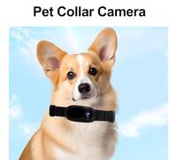Pilipane Telecamera per collare per animali domestici, telecamera portatile ad alta definizione per tracciamento cani, telecamera per collare sportivo, telecamera per cani e gatti. (Nero)