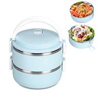 Pilipane Thermos per alimenti caldi, contenitore per il pranzo, contenitore termico impilabile per alimenti caldi, scatola isolata in acciaio inossidabile 304, contenitore rotondo sigillato per