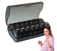 Pill Case Unit, Portable Pill Case, Colorful Clear Box, Daily Supplement Container, Medication Purse Pocket Reminder and Seniors Storage Travel Health Management System Accessory