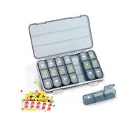 Pill dispenser Organizzatore di pillole, portapillole da viaggio 7 giorni, portapillole ermetico impermeabile a prova di umidità, senza BPA, facile da aprire (Size : 21 grids-blue)