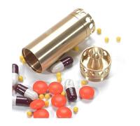 Pill dispenser Portachiavi portapillole in ottone, portapillole impermeabile da viaggio, flacone for pillole EDC da esterno for tasca quotidiana e kit di sopravvivenza da campeggio (Size : Small)