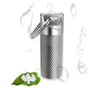 Pill dispenser Portapillole in puro titanio, contenitore impermeabile for medicinali, for i viaggi quotidiani di pronto soccorso di emergenza in campeggio all'aperto (Size : L - 2 compartment)