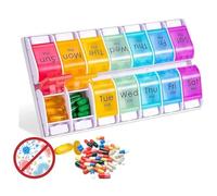 Pill dispenser Portapillole, organizer settimanale for pillole da viaggio, mattina e pomeriggio, portapillole diurno e notturno senza BPA for la casa quotidiana all'aperto (Size : 14 grids)
