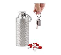 Pill dispenser Portapillole portachiavi, contenitore impermeabile for pillole Custodia di sopravvivenza portatile for esterni, for borsa o tasca da viaggio quotidiano, 2 pezzi