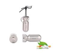 Pill dispenser Portapillole portachiavi contenitore impermeabile, piccolo portapillole ermetico, flacone for pillole EDC di sopravvivenza all'aperto for borsa tascabile da viaggio