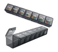 Pill dispenser Portapillole settimanale da viaggio, organizer for pillole da 7 giorni, portapillole tascabile giornaliero for pillole/vitamine/olio di pesce/integratori