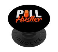 Pill Hustler Divertente Farmacista Farmacista Tecnico Farmacia Tecnico PopSockets PopGrip Adesivo