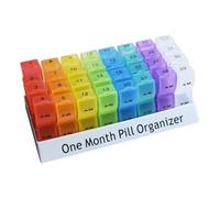 Pill Organizer - Medication Organizer 31 Day Am/Pm, Daily Removable 32 Compartments Pill Case, Colorful Monthly Pil Organize For Each Day, Pills Dispenser Supplements Box Small Pills Container