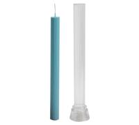 Pillar Candle Mold, 2,2 cm Diameter Spire Church Top Design, Vertical Stripe Fine Teeth Candle Mould, Long Pole Aromatherapy Wax Mold for DIY Making for Home Decoration Christmas Valentine's Day