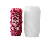 Pillar Candle Mold | 3d Sculpted Bow Bone Heart Gothic Skeleton