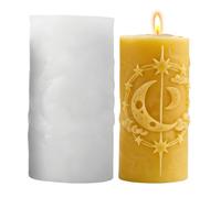 Pillar Candle Mold - Flexible Easy Release Reusable | Star-Moon Pillar Candle Mold for Women, Men, Adults, Beginners, Professionals, Home, Studio, School, DIY, Craft Project Use