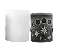 Pillar Candle Mold - Flexible Easy Release Reusable | Star-Moon Pillar Candle Mold for Women, Men, Adults, Beginners, Professionals, Home, Studio, School, DIY, Craft Project Use