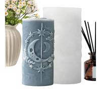 Pillar Candle Silicone Mold - Easy Release Reusable Form, Star and Moon Cylinder Candle Mold with, Craft Tool with Flexibility, DIY Candles Accessory, Candles Making for Home Studio