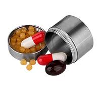 Pillenetui realizzato in acciaio inossidabile, pillole impermeabili per organizzatore di viaggio portatili per farmaci, compagno ideale per attività all'aperto, campeggio, lavoro e escursionisti | Più