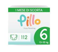Pillo Pannolini Taglia 6 - Scorta da 112 Pannolini, 4 Confezioni da 28 Pannolini Taglia 6 - XL (13-18 kg), Pannolini Pillo - Prima Infanzia