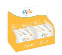 Pillo Salviette Neonato - 240x Salviettine Umidificate Bambini - 12 Confezioni da 20 Salviette Baby Pocket - 99,6% di Ingredienti di Origine Vegetale con Aloe Vera e Acqua Attiva di Avena