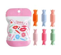 Pillole per per il trucco, set di e - Kit 6 bastoncini per labbra pigmentati ad alta pigmentazione in velluto - set di colori a macchie di rossetto per viaggi, appuntamenti, casa