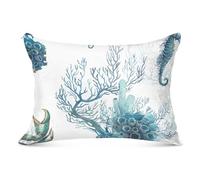 Pillow Cover Acquerello Barriera Corallina Blu Marino Sfocato Morbido Copricuscino Idea Federe Cuscini Letto per Famiglia Bedroom Sofa M