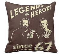 Pillow Cuscino Personalizzato 40X40 Bud Spencer E Terence Hill Leggende ED Eroi - Legend And Heroes - Anni 80 Idea Regalo