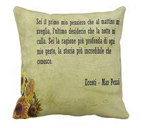 Pillow Cuscino Personalizzato 40X40 Dedica Frase Canzone Max PEZZALI 883-2 - Divano Arredamento Idea Regalo