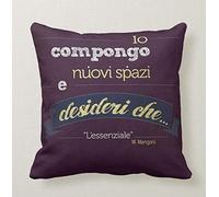 Pillow Cuscino Personalizzato 40X40 Frase Marco MENGONI Canzone d'Amore L'ESSENZIALE - IO COMPONGO Nuovi SPAZI E Desideri Che. - 1- Cuore Amore Idea Regalo