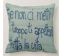 Pillow Cuscino Personalizzato 40X40 Scritta sui MURI Frase Dedica Amore Divertente SE Non Ci Metti Troppo Ti ASPETTERO' Tutta LA Vita Divano Arredamento 2 Idea Regalo