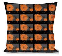 Pillow Decorative Throw Cassette Splatter Gray Orange