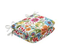 Pillow Perfect Cuscino per sedia da interni ed esterni con lacci con angoli arrotondati, imbottitura in fibra di peluche, resistente alle intemperie e allo sbiadimento, 39,4 x 47 cm, blu/viola, 2