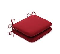 Pillow Perfect - Cuscino Rotondo per Seduta, per Interni ed Esterni, Colore: Rosso, Confezione da 2