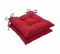 Pillow Perfect Monti Chino - Cuscino per sedia da terrazza in vimini, reversibile, resistente alle intemperie e allo sbiadimento, con angoli quadrati, 47 x 48,3 cm, rosso, 2 pezzi