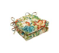 Pillow Perfect Outdoor Botanical Glow Tiger Lily - Set di 2 cuscini reversibili per sedia (set di 2), blu 16 x 15,5 x 4