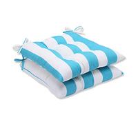 Pillow Perfect Outdoor Cabana - Set di 2 cuscini per sedia in ferro battuto, motivo a righe, colore: turchese