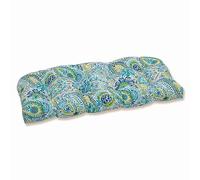 Pillow Perfect Paisley Indoor/Outdoor Sofa Setee Swing Cushion Cuscino per divanetto in Vimini Baltico, Poliestere, Blu/Giallo Gilford, 19" x 44"