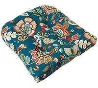 Pillow Perfect Telfair 562902 - Cuscini da seduta trapuntati per esterni e interni, con schienale rotondo, 48,3 x 48,3 cm, colore: blu