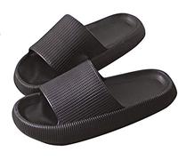 Pillow Slides Slippers, Unisex Shower Sandals with Thick Sole, Ultra-Soft Slippers Extra Soft Cloud Shoes Non-Slip Quick-Drying Open Toe Pillow Slides Sandals (Black, numeric_36)