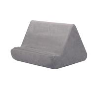 Pillow Tablet Holder with Pocket, Soft Multi-Angle Lap Stand for 4 to 13" Tablets Phones Books, Snow Fleece, Portable Travel Reading Pillow Sofa Bed Floor Car Airplane Desk Use, 28.5x25x18.5cm