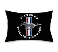 Pillowcase - Standard - Ford Mustang Tri-Bar Logo Black/White/Silve... ACC NUOVO