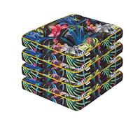 PillowPrim Set di 4 cuscini per sedia, 49 x 47 cm, per esterni, interni, giardino, inverno, tempo libero, estate, vacanze estive