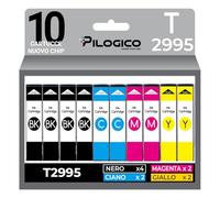 Pilogico 10 Cartucce Compatibili Epson T2991-T2994 (4 Nero + 2 C/M/Y) per Expression Home XP-235, XP-332, XP-335, XP-432, XP-245, XP-247, XP-342, XP-345, XP-352, XP-355, XP-442, XP-445, XP-455