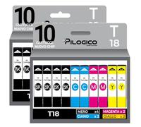 Pilogico 20 Cartucce compatibili per Epson T18 T1811 T1812 T1813 T1814 Nero + Colore compatibili Expression Home XP-30, XP-102, XP-202, XP-205, XP-212, XP-215, XP-225, XP-302, XP-305, XP-312