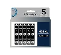 Pilogico 5 Cartucce Compatibili con Epson 604 XL 604XL per Expression Home XP-2200 XP-2205 XP-3200 XP-3205 XP-4200 XP-4205 WORKFORCE 2910DWF 2930DWF 2935DWF 2950DWF (Nere)