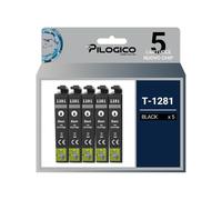 Pilogico 5 Cartucce Compatibili con Epson T1281 C13T12814011 per STYLUS SX438W SX445W SX440W SX425 SX430W SX425W SX435W SX420W SX235W SX235 SX230 SX130 SX125 S22 STYLUS OFFICE BX305FW BX305F