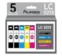 Pilogico 5 Cartucce Compatibili con LC3213 Brother DCP J772DW DCP-J774DW DCP-J572DW DCP-J772DNW Brother MFC-J890DW MFC-J895DW LC3213 MFC-J497DW MFC-J491DW